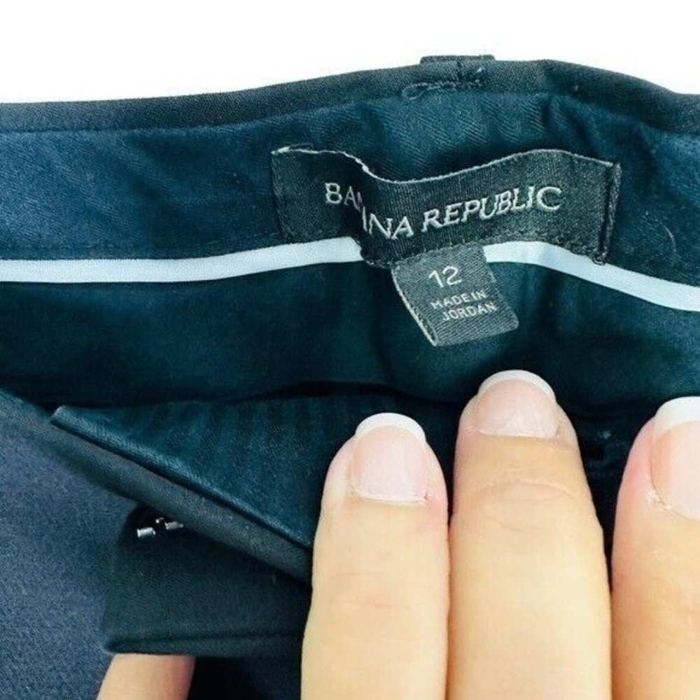 Banana Republic Ryan Slim Straight-Fit Washable Bi-Stretch Pant, Black Size 12 - Picture 6 of 8